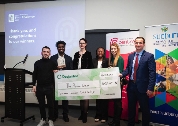 The Alpha Nova winning the Business Incubator Pitch Challenge